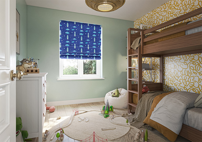 Blast Off, Blue Comet - Roman Blind - Image 6